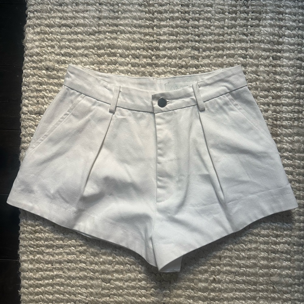 Zara White Denim Shorts